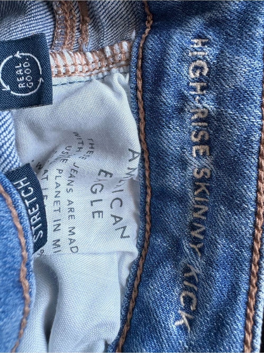 American Eagle Outfitters Blue Distressed Flare Jeans - Picture 5 of 5